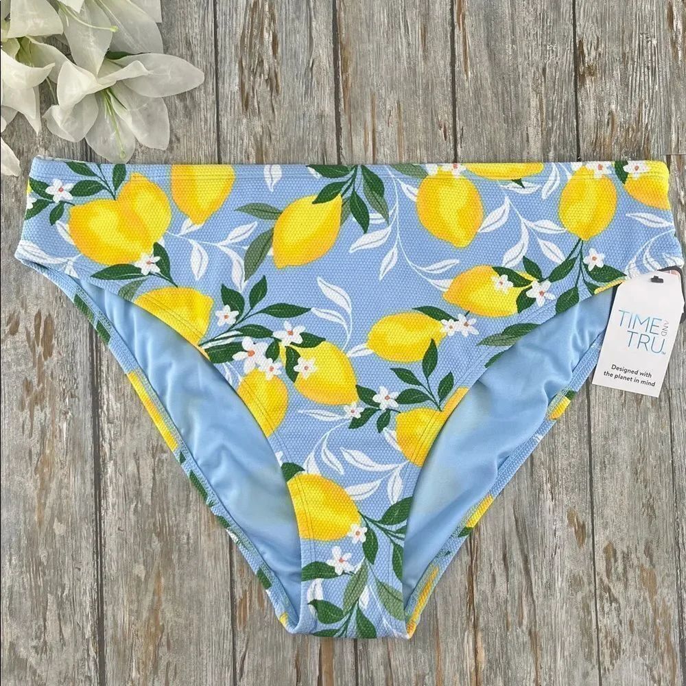 Women's Print Pique Bikini Swim Bottom Size 1X